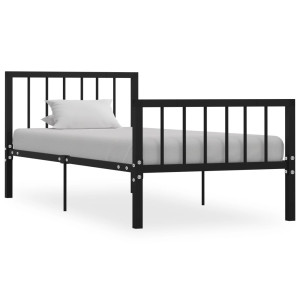 vidaXL Bedframe metaal zwart 100x200 cm