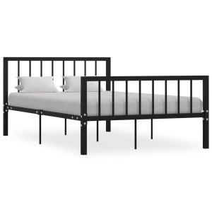 vidaXL Bedframe metaal zwart 120x200 cm