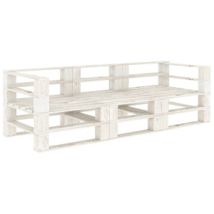 vidaXL Tuinbank 3-zits pallet hout wit