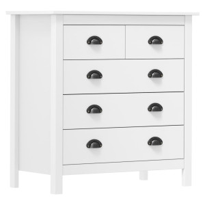 vidaXL Dressoir Hill 79x40x80 cm massief grenenhout wit