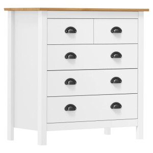 vidaXL Dressoir Hill 79x40x80 cm massief grenenhout wit