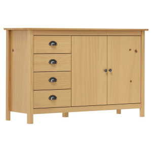 vidaXL Dressoir Hill 130x40x80 cm massief grenenhout honingbruin