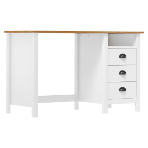 vidaXL Bureau Hill 3 lades 120x50x74 cm massief grenenhout