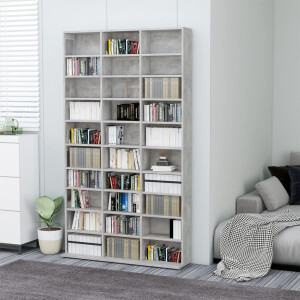 vidaXL Cd-kast 102x16x177,5 cm bewerkt hout betongrijs