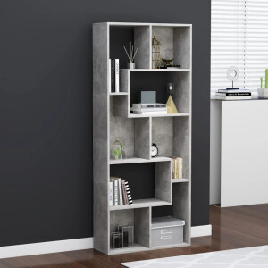 vidaXL Boekenkast 67x24x161 cm bewerkt hout betongrijs