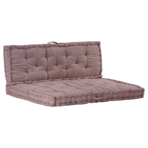 vidaXL Palletvloerkussens 2 st katoen taupe