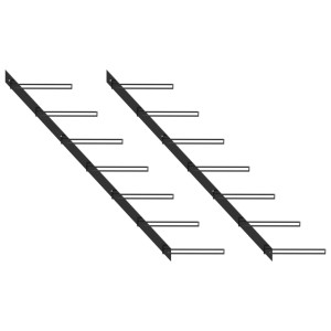 vidaXL Wijnrekken voor 14 flessen wandmontage 2 st metaal zwart