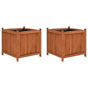 vidaXL Plantenbakken verhoogd 2 st 50x50x50 cm vurenhout