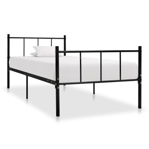 vidaXL Bedframe metaal zwart 90x200 cm