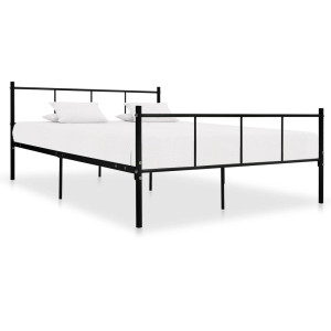 vidaXL Bedframe metaal zwart 140x200 cm