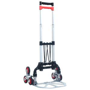 vidaXL Traptrolley inklapbaar 70 kg aluminium zilverkleurig