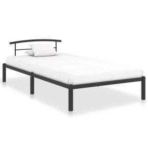 vidaXL Bedframe metaal zwart 100x200 cm