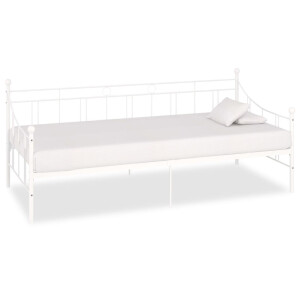 vidaXL Slaapbank metaal wit 90x200 cm