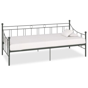 vidaXL Slaapbank metaal grijs 90x200 cm