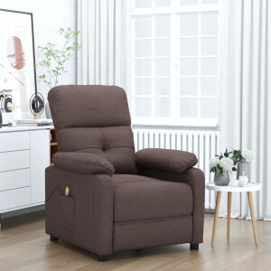 vidaXL Massagestoel stof donkerbruin