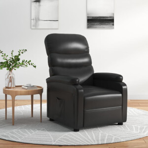 vidaXL Fauteuil verstelbaar kunstleer zwart