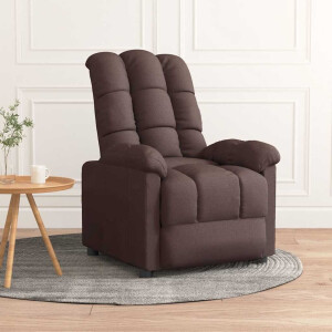 vidaXL Fauteuil verstelbaar stof donkerbruin