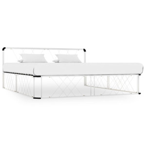 vidaXL Bedframe metaal wit 200x200 cm