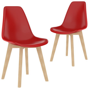 vidaXL Eetkamerstoelen 2 st kunststof rood