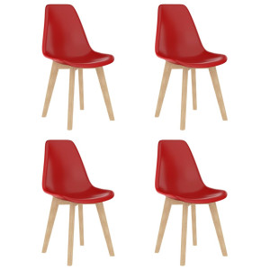 vidaXL Eetkamerstoelen 4 st kunststof rood