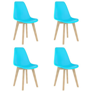 vidaXL Eetkamerstoelen 4 st kunststof blauw