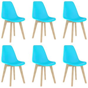 vidaXL Eetkamerstoelen 6 st kunststof blauw