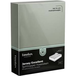 Linolux Hoeslaken Splittopper Jersey Excellent Light Green 180x200 t/m 200x220