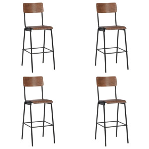 vidaXL Barstoelen 4 st massief multiplex staal