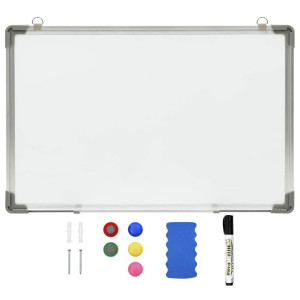 vidaXL Whiteboard magnetisch 50x35 cm staal wit