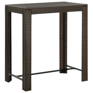 vidaXL Tuinbartafel 100x60,5x110,5 cm poly rattan bruin