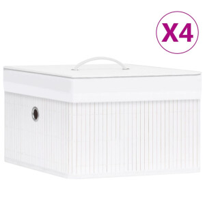 vidaXL Opbergboxen 4 st bamboe wit