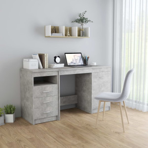 vidaXL Bureau 140x50x76 cm bewerkt hout betongrijs