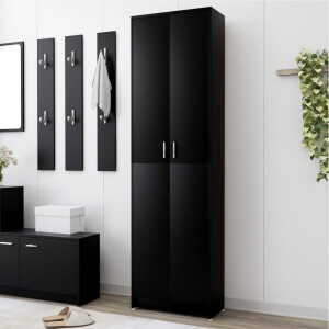 vidaXL Gangkast 55x25x189 cm bewerkt hout zwart