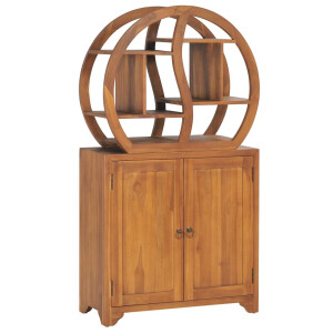 vidaXL Kast met yin yang schap 70x30x130 cm massief teakhout