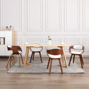 vidaXL Eetkamerstoelen 4 st gebogen hout en kunstleer