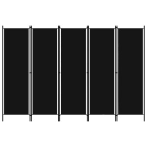 vidaXL Kamerscherm met 5 panelen 250x180 cm zwart
