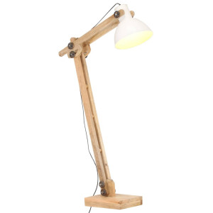 vidaXL Vloerlamp E27 massief mangohout wit