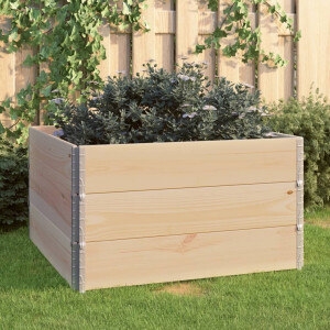 vidaXL 3 st Plantenbakken verhoogd 100x100 cm massief grenenhout