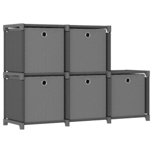 vidaXL Kast met 5 vakken met boxen 103x30x72,5 cm stof grijs