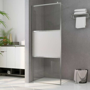 vidaXL Inloopdouchewand halfmat 115x195 cm ESG-glas