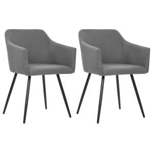 vidaXL Eetkamerstoelen 2 st stof lichtgrijs