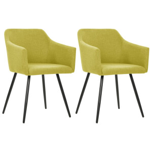 vidaXL Eetkamerstoelen 2 st stof groen