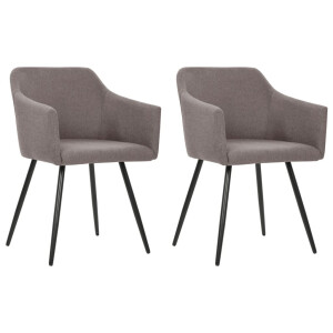 vidaXL Eetkamerstoelen draaibaar 2 st stof taupe