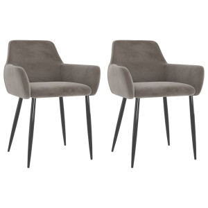 vidaXL Eetkamerstoelen 2 st fluweel lichtgrijs