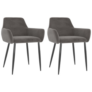 vidaXL Eetkamerstoelen 2 st fluweel donkergrijs