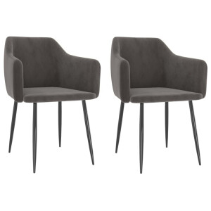 vidaXL Eetkamerstoelen 2 st fluweel donkergrijs