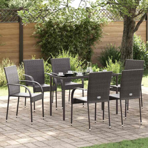 vidaXL Tuinstoelen stapelbaar 6 st poly rattan bruin