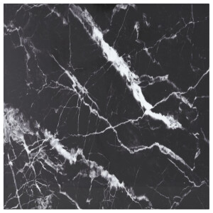 vidaXL Tafelblad 80x80 cm 6 mm gehard glas met marmeren design zwart