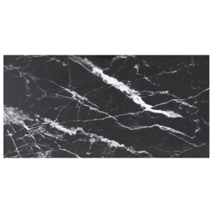 vidaXL Tafelblad 100x50 cm 6 mm gehard glas met marmeren design zwart