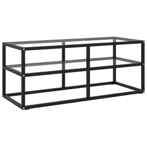 vidaXL Tv-meubel met gehard glas 100x40x40 cm zwart